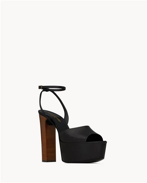 ysl jodie heel|SAINT LAURENT Jodie leather platform sandals .